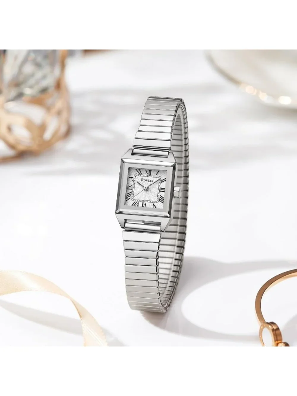 Vintage Gold Petite Women's Easy Reader Watch, Analog with Stainless Steel Band